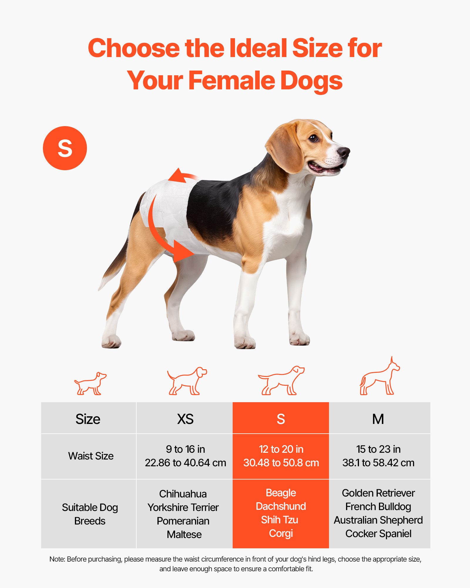 VEVOR Pannolini Monouso per Cani, Super Assorbenti per Cani Femmine, Pannolini a Prova di Perdite a 360° con Indicatore di Umidità per Addestramento, Taglia S, 96 Pezzi, 2 Confezioni da 48
