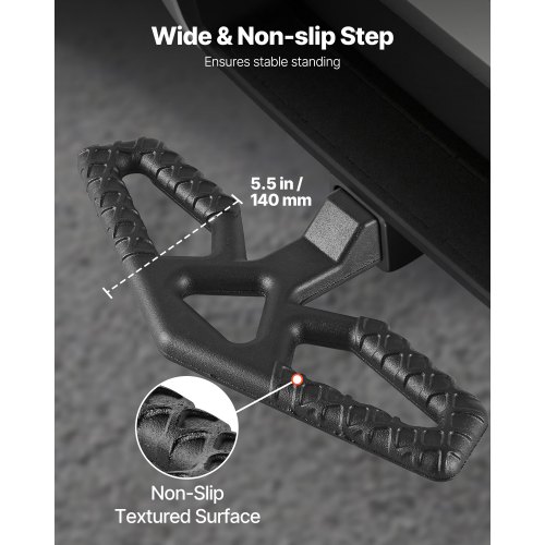VEVOR Gradino Di Aggancio Per Ricevitore Da 50,8 Mm (2"), Capacità 158 Kg, Struttura In Acciaio, Con Pinza E Stabilizzatore Per Camion E SUV