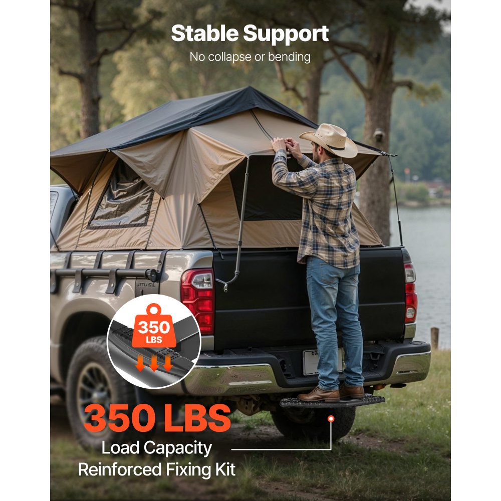 VEVOR Hitch Step for 5 cm Receiver, Universal Rear Bumper Guard Protector with 159 kg Load Capacity, Wide & Non-Slip Tow Hitch Step with Pin Kit and Stabilizer, Fit for Truck, SUV, Pickup, Trailer