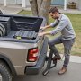 VEVOR Hitch Step for 5 cm Receiver, Universal Rear Bumper Guard Protector with 159 kg Load Capacity, Strong Mild Steel Construction with Pin Kit and Stabilizer, Fit for Truck, SUV, Pickup, Trailer