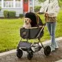 VEVOR Passeggino per Cani 4 Ruote Girevoli Passeggino per Animali Carico 30 kg Passeggino per Gatti con Freni Supporto Rimovibile Cestino Portaoggetti Cuscino per Cani di Piccola/Media Taglia, Nero