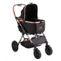 VEVOR Passeggino per Cani 4 Ruote Girevoli Passeggino per Animali Carico 30 kg Passeggino per Gatti con Freni Supporto Rimovibile Cestino Portaoggetti Cuscino per Cani di Piccola/Media Taglia, Nero