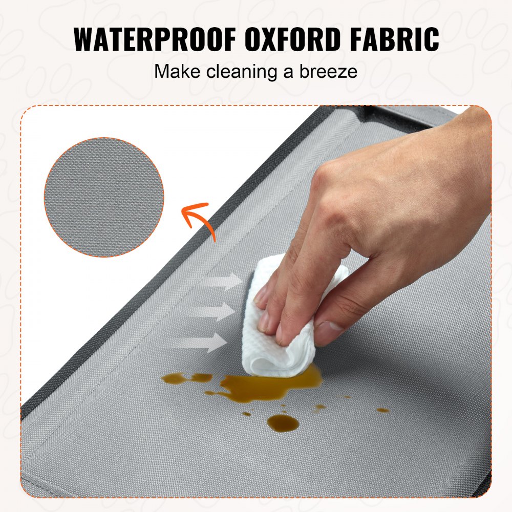 VEVOR Seggiolino Auto per Cani Taglia Piccola, Media e Grande 22 kg, Rialzo per Cani Impermeabile, con Telaio di Supporto, Guinzaglio di Sicurezza a Clip, Letto da Auto per Animali Domestici, Grigio