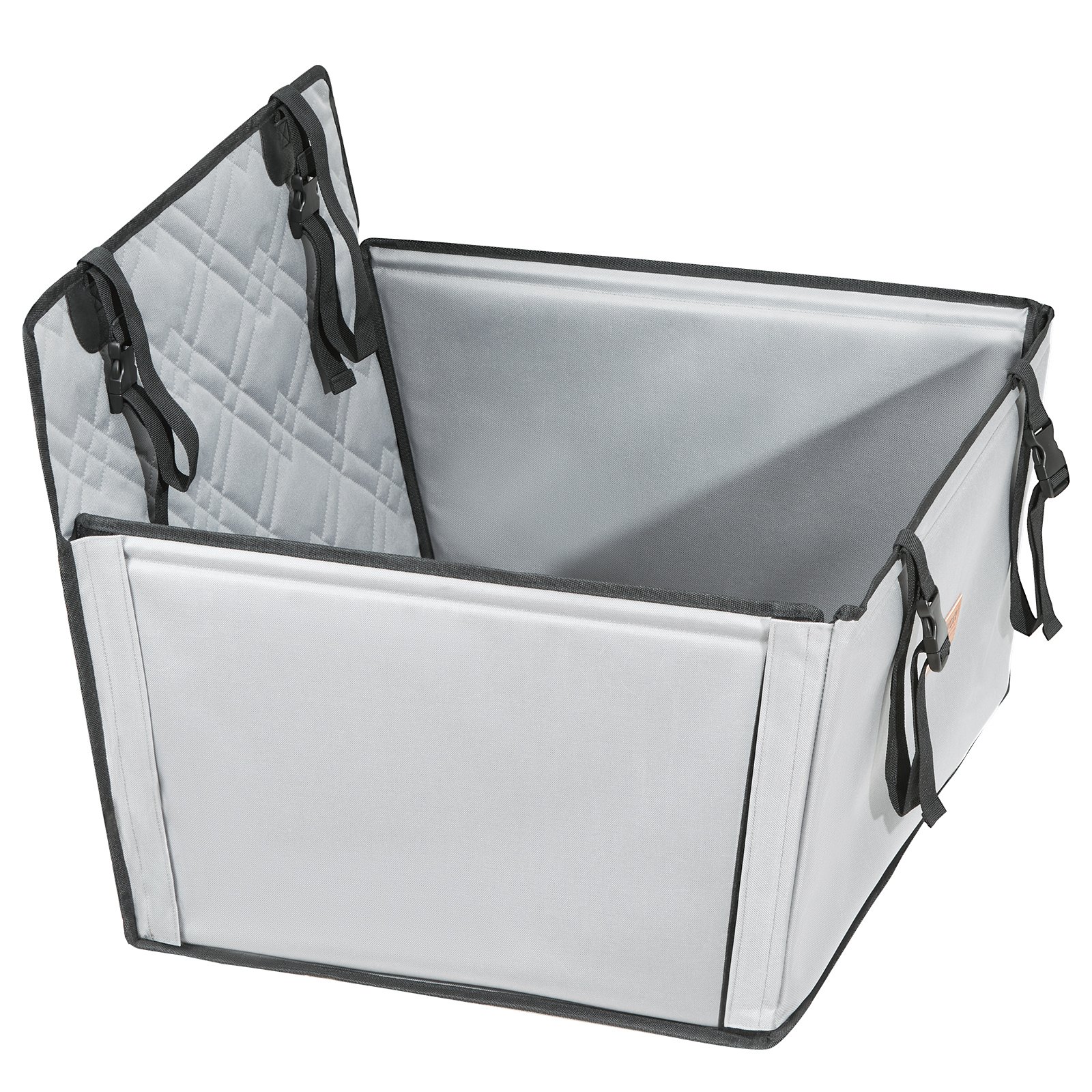 VEVOR Seggiolino Auto per Cani Taglia Piccola, Media e Grande, Carico max. 18kg, Seggiolino Auto per Cani Impermeabile, Guinzaglio di Sicurezza con Clip, Letto per Auto per Animali Domestici, Grigio