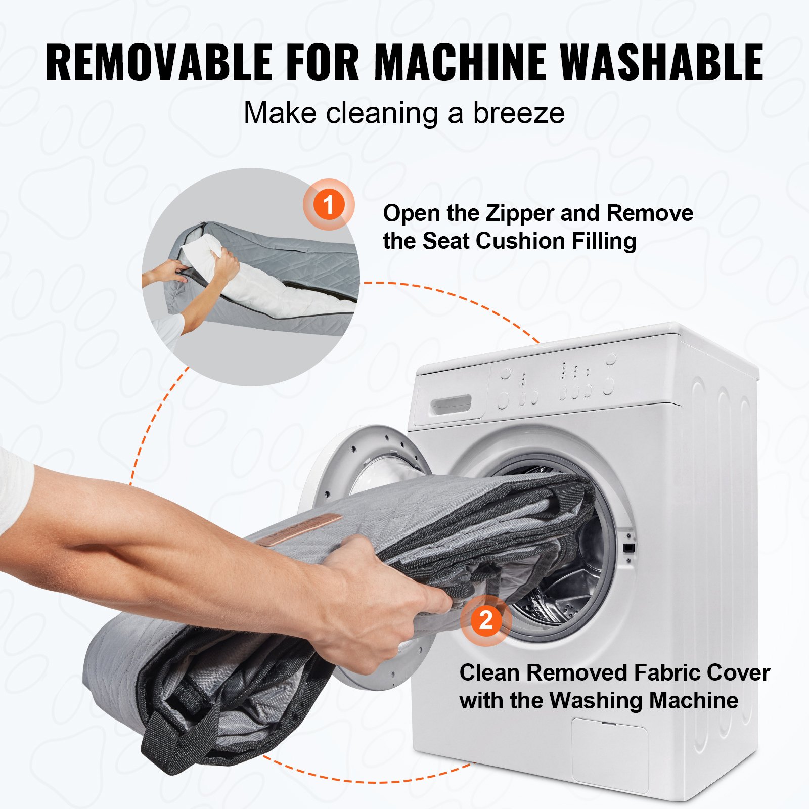 VEVOR Seggiolino Auto per Cani di Media Taglia Carico ca. 45kg, Rialzo per Cani Impermeabile da Auto, con Guinzaglio di Sicurezza a Clip, Imbottitura in Cotone PP, Cuccia per Animali Domesitci