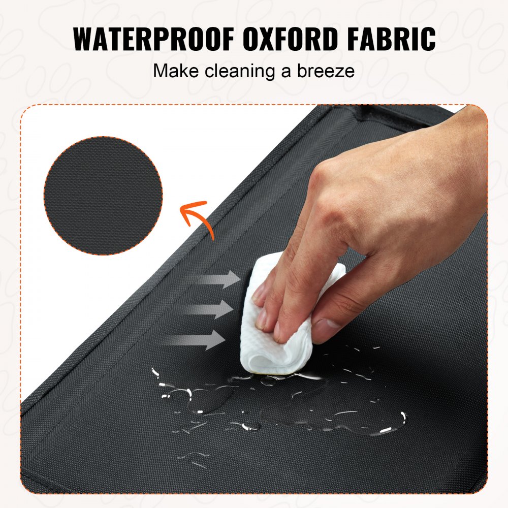 VEVOR Seggiolino Auto per Cani Taglia Piccola, Media Grande 22 kg, Rialzo per Cani Impermeabile, con Telaio di Supporto, Guinzaglio di Sicurezza a Clip, Letto per Auto per Animali Domestici, Nero