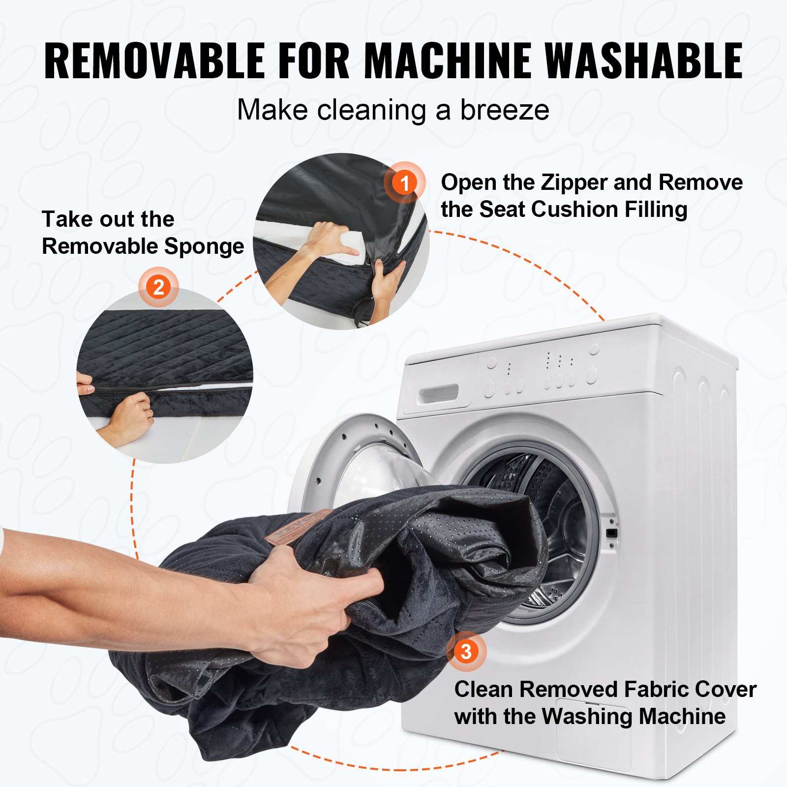 VEVOR Seggiolino Auto per Cani di Media Taglia Capienza max. 25kg, Rialzo per Cani, con Tasca Portaoggetti, Guinzaglio di Sicurezza con Clip, Imbottitura in Spugna, Cuccia per Cani da Auto, Nero