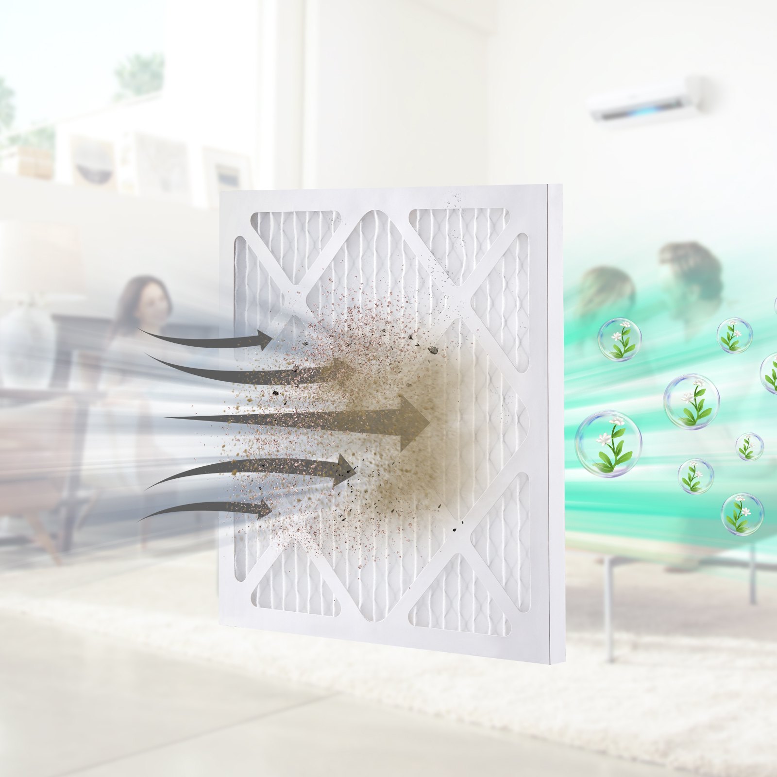 VEVOR activated carbon filters, 5-pack, 40 x 40 cm air filter replacement, high-efficiency Stage 1 filters, compatible with BlueDri and VEVOR scrubbers, air purifiers, water damage restoration equipment