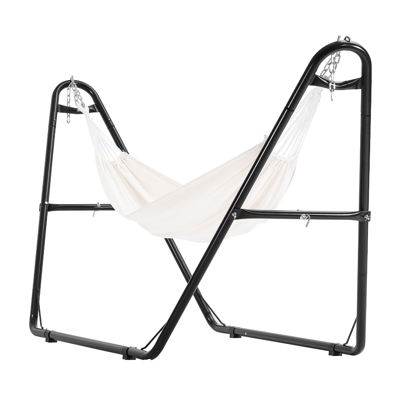 VEVOR Supporto per Amaca Universale per 2 Persone, Supporto per Amaca Regolabile Resistente Capacità 249 kg, Adatto per Amache 2,4-4,1 m con Catena, Gancio, Borsa per Trasporto, Uso Esterno Interno