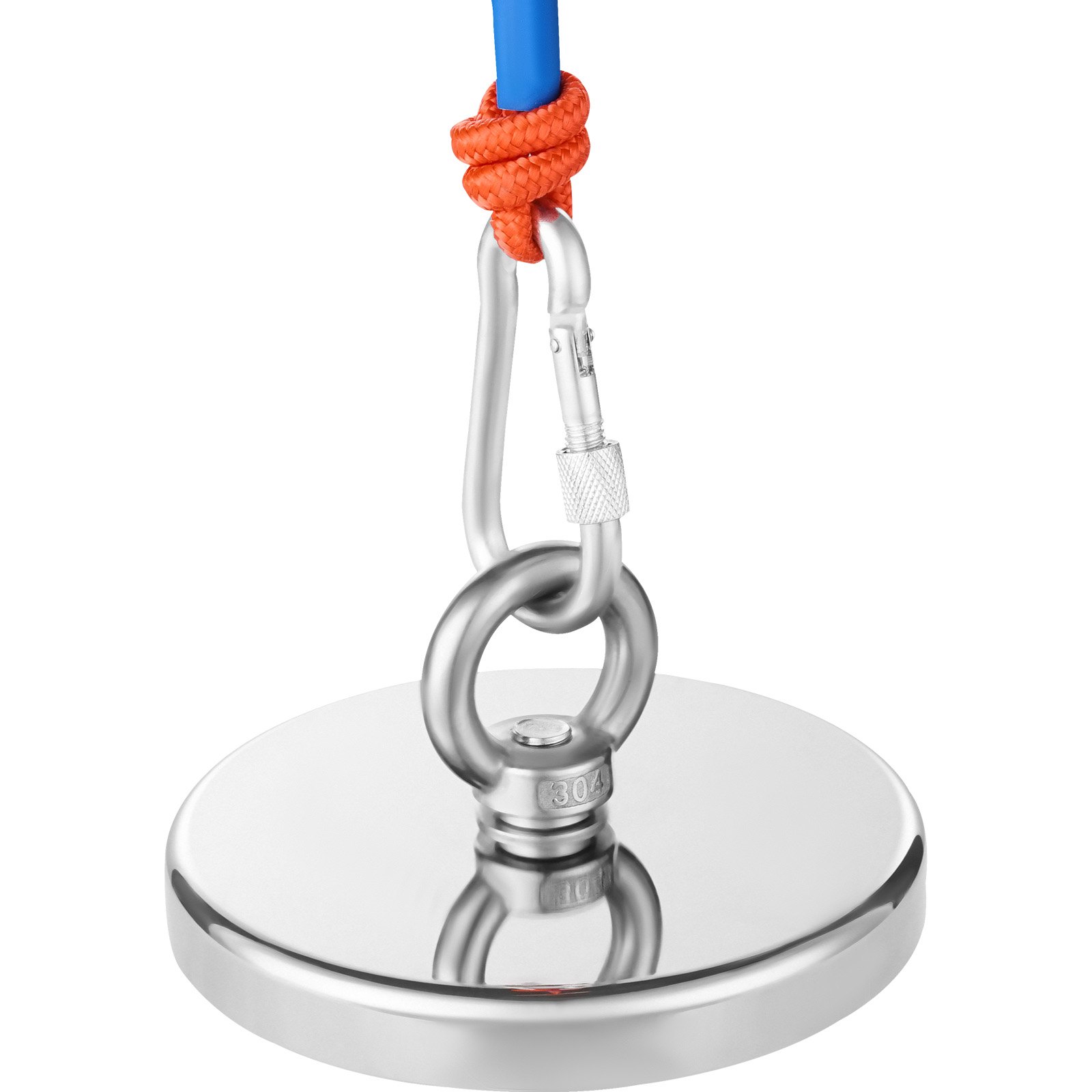 VEVOR Kit da Pesca con Magnete, Forza di Trazione su Un Lato da 590 kg Kit da Pesca con Magnete al Neodimio in Terre Rare, Kit da Pesca con Magnete Potente Include Rampino, Corda Resistente, Guanti