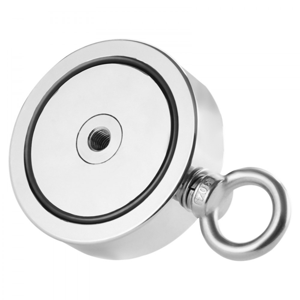 VEVOR Kit da Pesca con Magnete da 635 kg kit da Pesca con Magnete a Doppia Faccia, Kit da Pesca Magnetico al Neodimio per Terre Rare Include Rampino, Corda Resistente, Guanti, Borsa per Trasporto