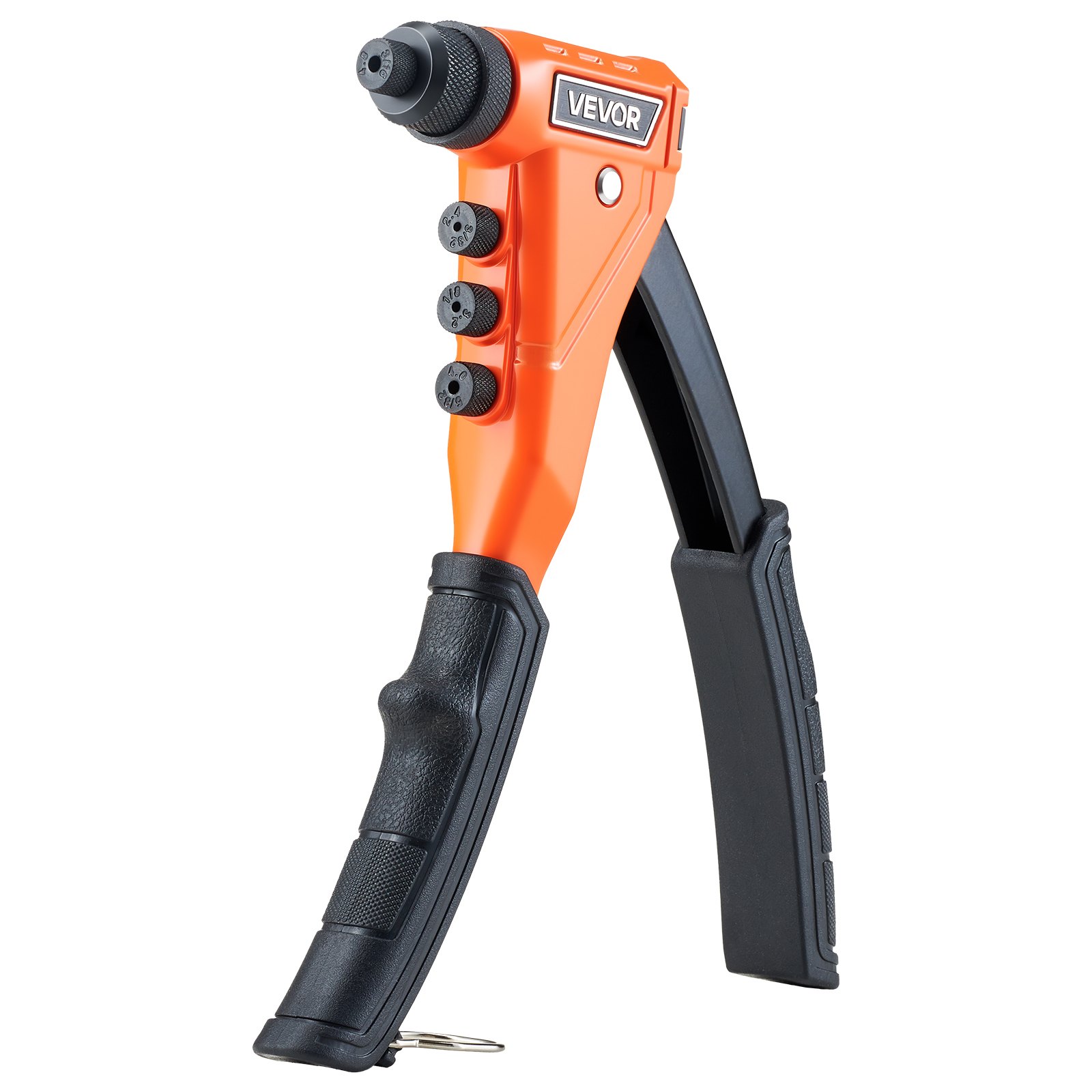 VEVOR Pop Rivet Gun Kit, with 200 Blind Rivets, Heavy Duty Single Hand Riveter with 4 Interchangeable Nosepieces, 4 Drill Bits, and a Carrying Case, Manual Riveting Tool for Metal, Automotive, Home