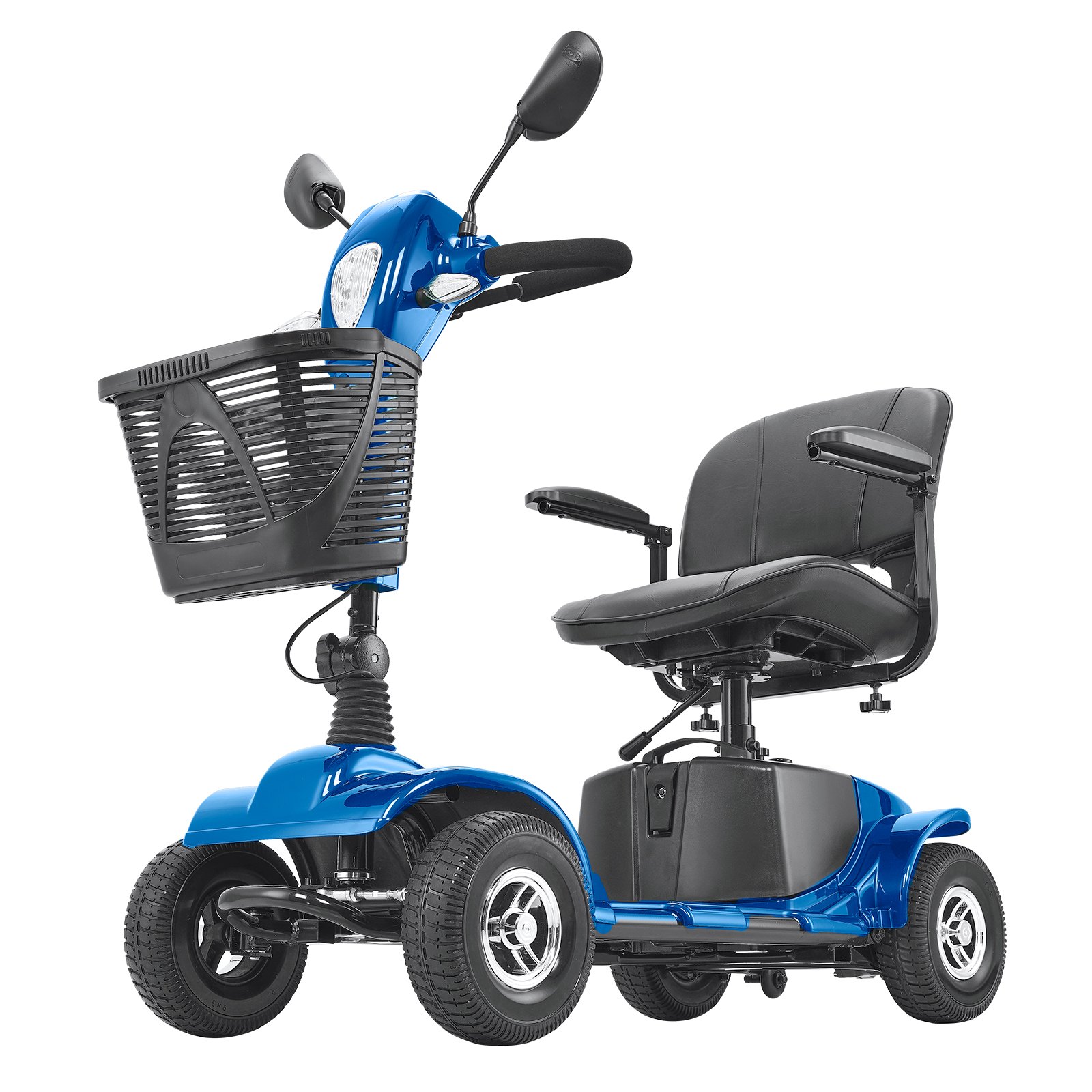 VEVOR Scooter Elettrico Pieghevole a 4 Ruote per Disabili e Anziani, con Autonomia di 25 km, Sedia a Rotelle per Tutti i Terreni con Ruote Antiscivolo, Capacità di Salita di 9° e Carico di 120 kg