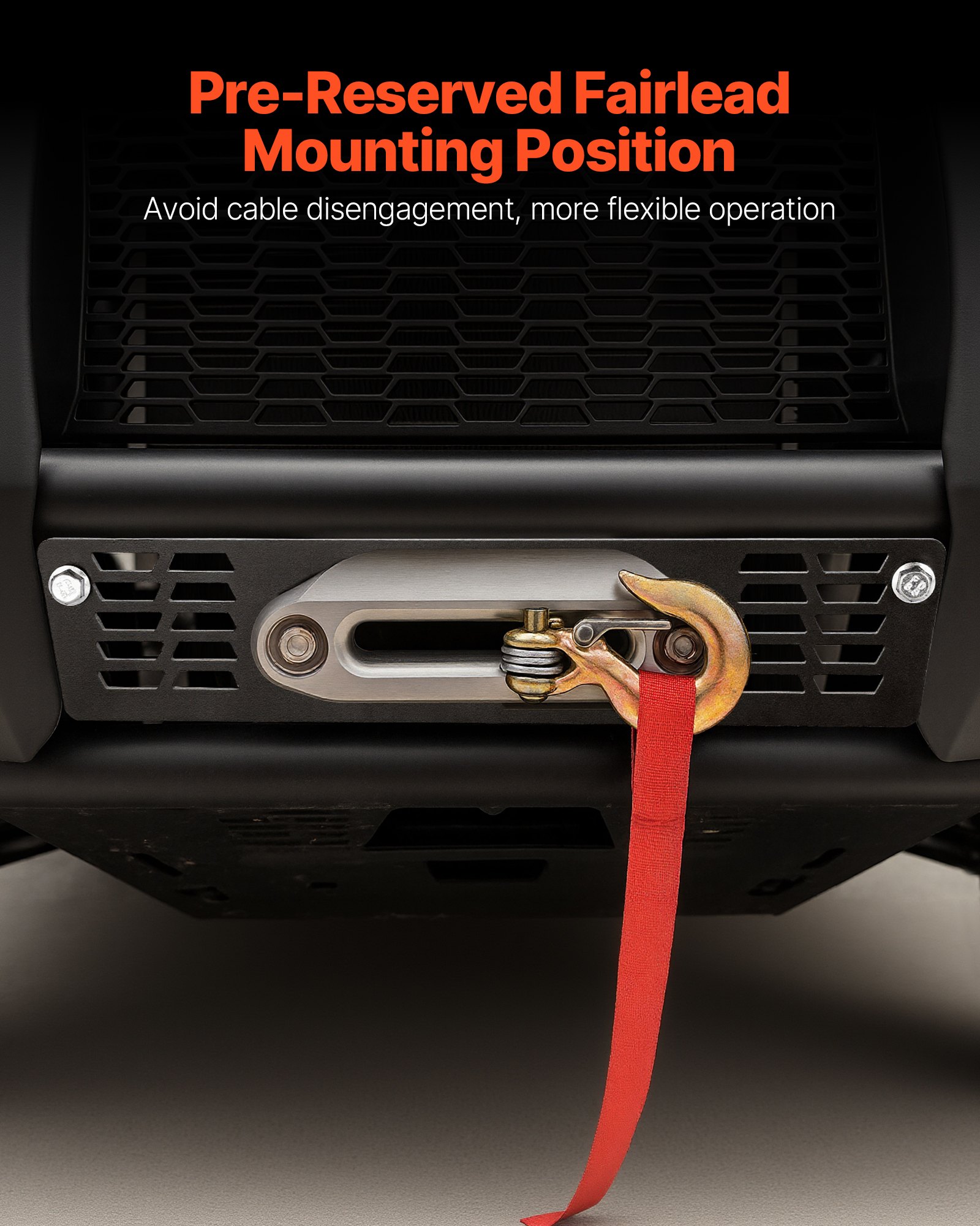 VEVOR Supporto per Verricello per Veicoli, Capacità di 907 a 1633 kg Attacco per Verricello per Gancio di Traino per Modelli Polaris Ranger Selezionati 2010 a 2021, Design a 3 Fori di Montaggio