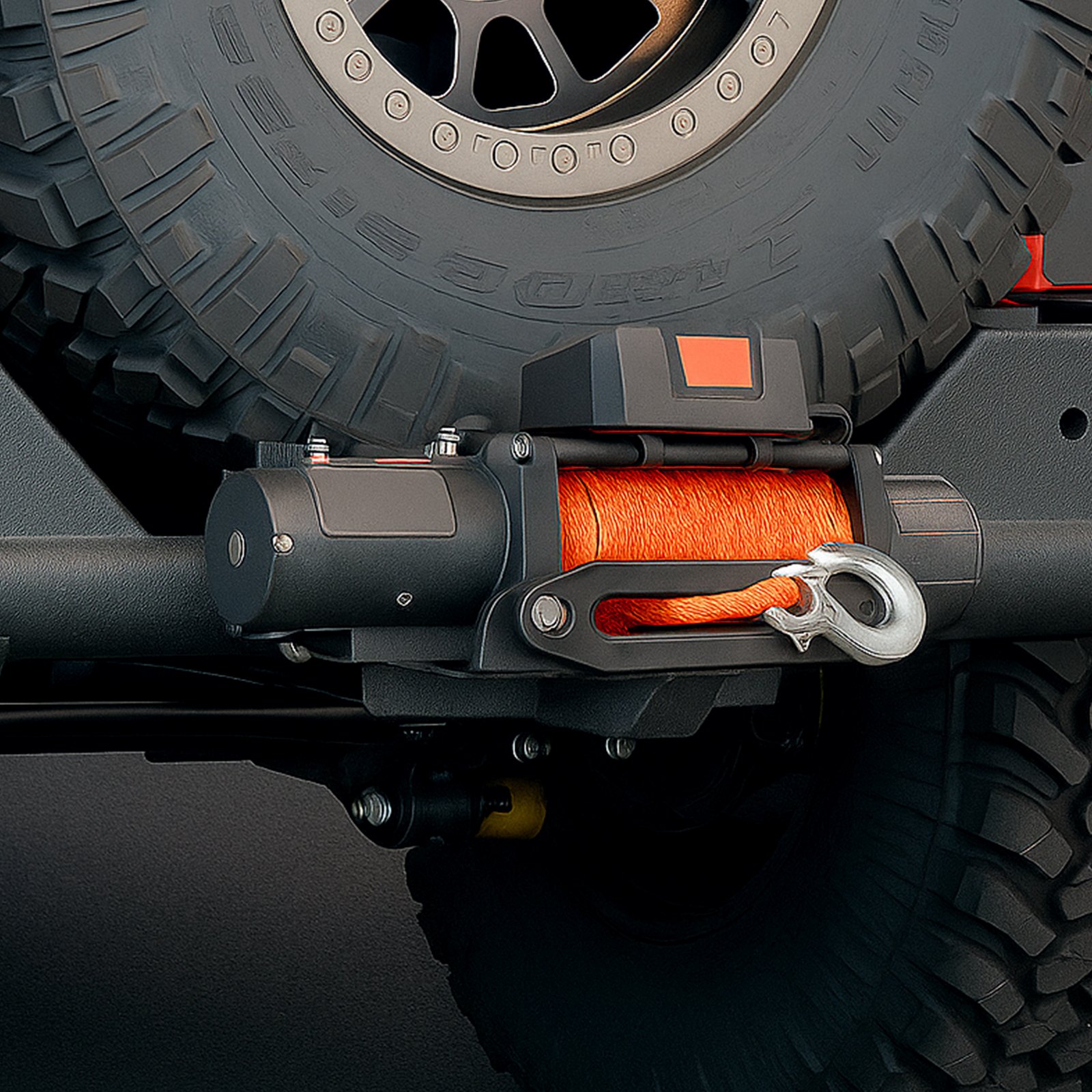 VEVOR Supporto per Verricello per Veicoli, Capacità di Carico di 6803 kg Attacco per Verricello per Gancio di Traino con Ricevitore da 50,8 mm Design a 2 Fori di Montaggio, per Pick-Up ATV UTV, Nero