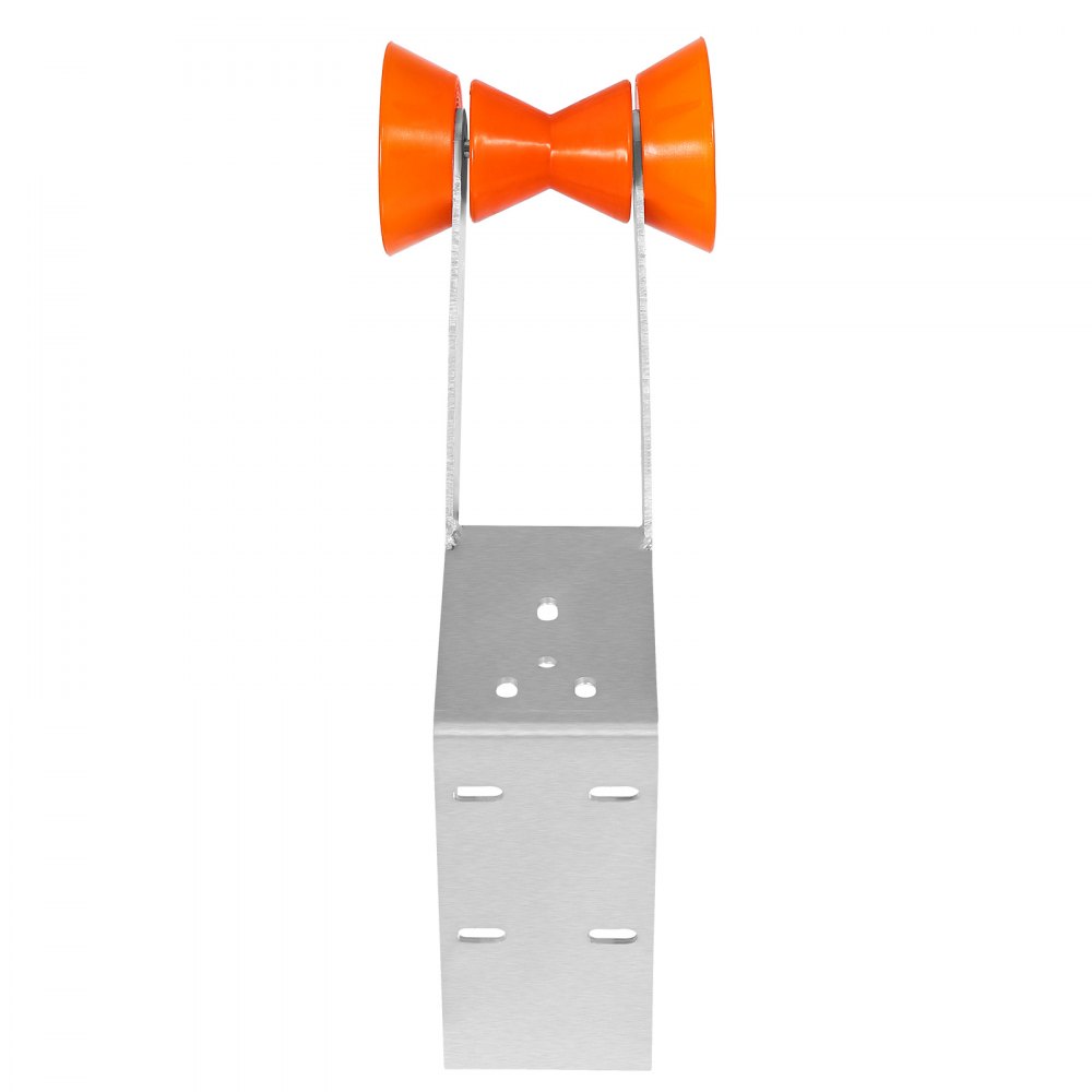 VEVOR Supporto per Verricello per Rimorchio per Barche, per Colonna da 50,8-76,2 mm Sedile per Verricello per Rimorchio Barca con Rullo Arancione in TPU e Bulloni a U, Zincato, Argento