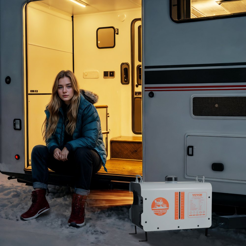 VEVOR Riscaldatore d'Aria Diesel 8KW, 12V/24V, con Controllo APP Bluetooth, Telecomando e Schermo Visualizzazione, Allarme CO, Riscaldatore Diesel Portatile a Riscaldamento per Veicoli e Spazi Aperti