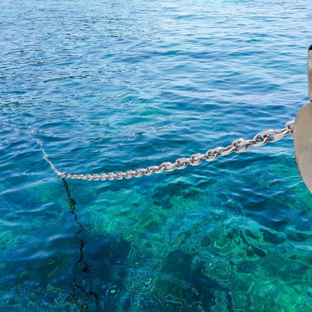 VEVOR Catena per Ancora per Barche 6,35 mm x 1,2 m BS, Catena per Ancora in Acciaio Inossidabile di Grado Marino 316 con Grilli a Doppio Anello di Bloccaggio per Coperta, Funziona con Varie Ancore