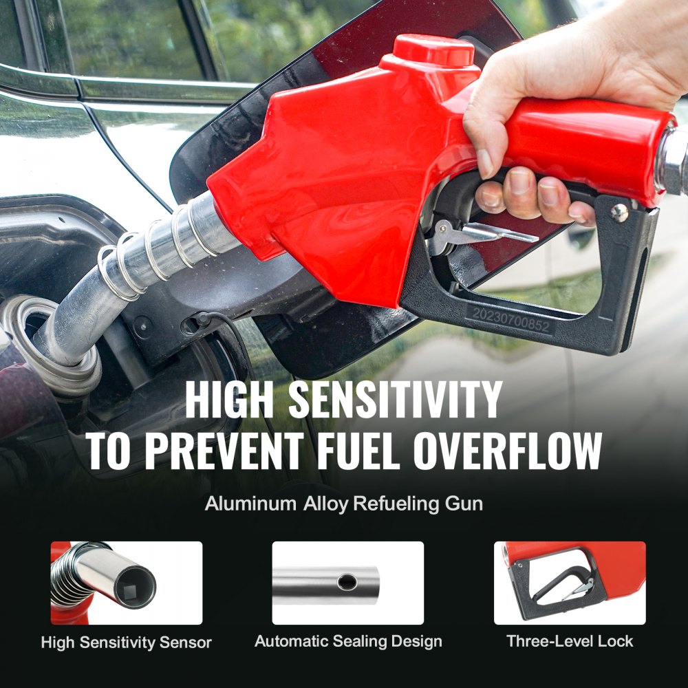 VEVOR Avvolgitubo Carburante, 25,4 mm x 10 m, Avvolgitubo Diesel Retrattile 300 PSI in Acciaio al Carbonio con Ugello Carburante NPT1", Tubo in Gomma NBR per Camion Cisterna di Veicoli 475 x 305 x 529mm