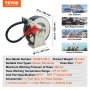 VEVOR Fuel Hose Reel 2.54 cm x 10.06 m Carbon Steel Diesel Hose Reel with Automatic Fuel Nozzle NBR Rubber Hose for Tankers, Aircraft, Ships, and Vehicles 300 PSI