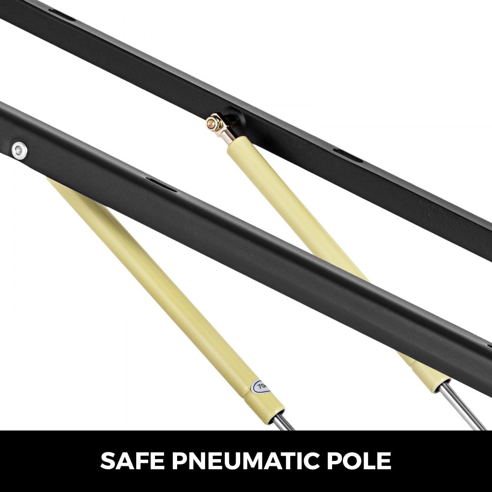 VEVOR Kit Meccanismo Sollevabile Pneumatico per Divano Letto Lunghezza 120cm Sollevamento Idraulico del Letto Strumento per Riporre Sotto Letto in Acciaio Colore Nero Capacità 60 kg