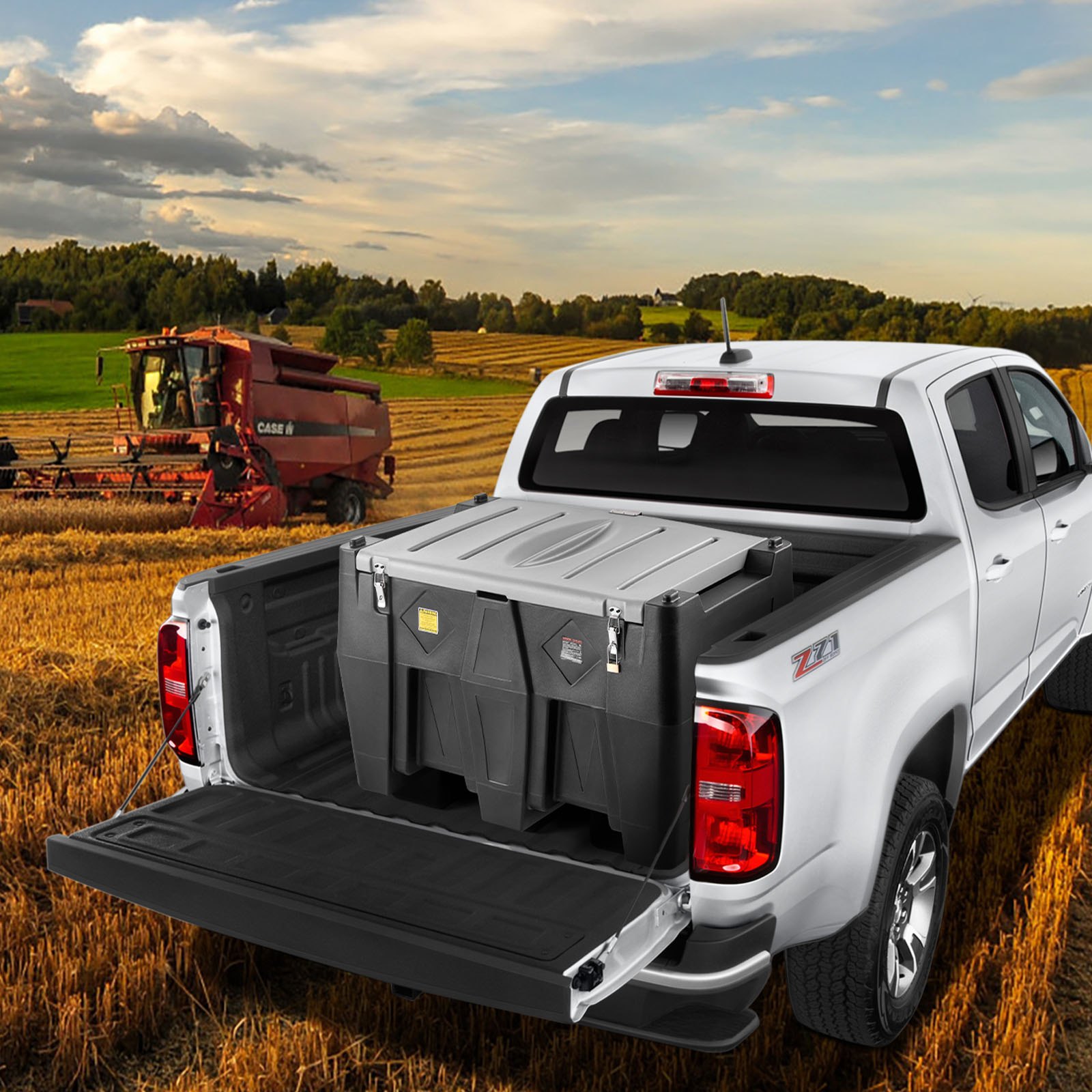 VEVOR Portable Diesel Tank, 484.5L Capacity & 10 GPM Flow Rate, Gas Fuel Tank with 12V Electric Transfer Pump and 4m Rubber Hose, PE Diesel Transfer Tanks for Easy Fuel Transportation, Black