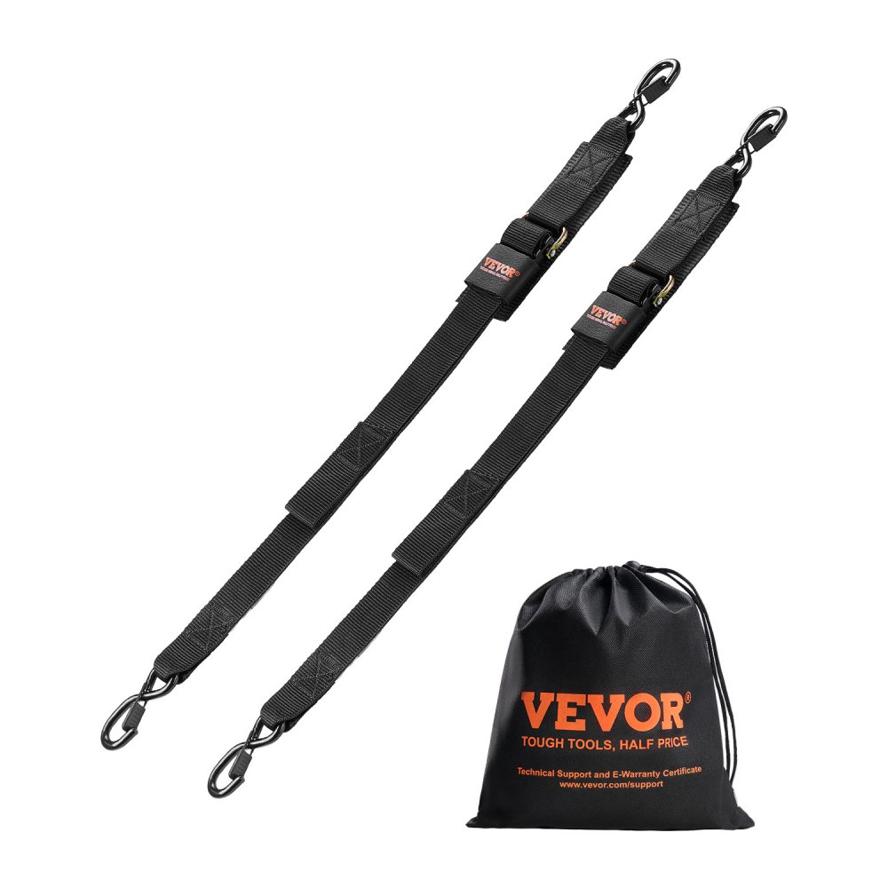 VEVOR Cinghie a Cricchetto Retrattili, 5,08 x 121,92 cm con Ganci di Sicurezza a S, 2 Pezzi Cinghie di Fissaggio a Cricchetto con Resistenza Rottura 680,4 kg, per Rimorchi, Veicoli, Barche