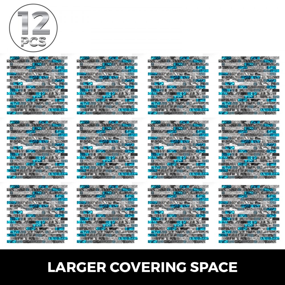 300*300*8mm Piastrelle In Vetro E Marmo 12 Pezzi Per Cucina Bagno Muro