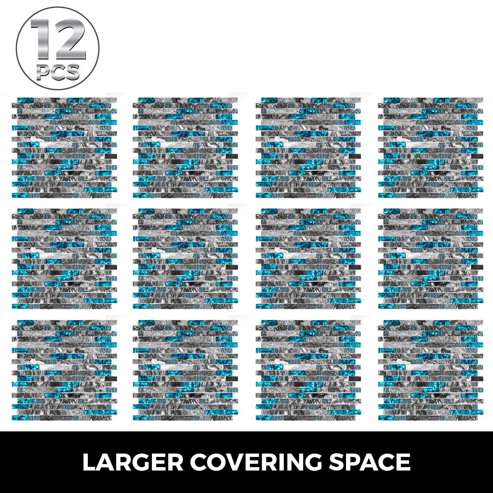 300*300*8mm Piastrelle In Vetro E Marmo 12 Pezzi Per Cucina Bagno Muro