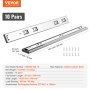 VEVOR Drawer Slides, 10 Pairs of Ball Bearing Slides, 508 mm, Silent, Soft Closing, 45.4 kg, Side Mounting, Steel Guide Rail, Full Extension for Shelves, Kitchen Cabinets
