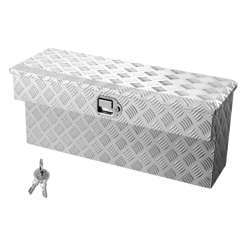 VEVOR Cassetta per Pianale di Camion, in Alluminio con Battistrada, Cassetta degli Attrezzi Sottoscocca, con Serratura e Chiave, per Pick-up, Camper, Rimorchio, 864 x 305 x 390 mm, Argento