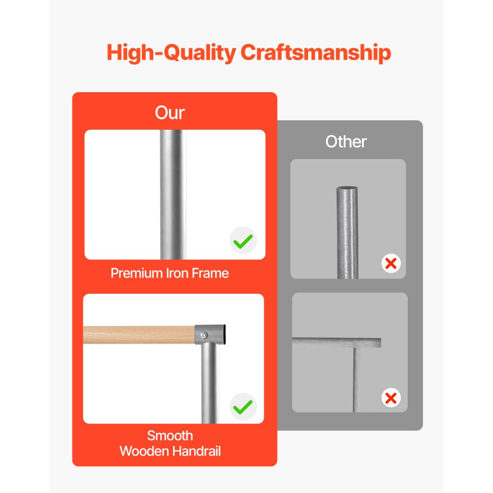 VEVOR Sbarra da Danza Classica, Stretching e Danza Classica Portatile e Indipendente, Attrezzatura da Palestra Anti-Oscillazione e Regolabile in Altezza, per Allenamento di Equilibrio Pilates 1125 mm