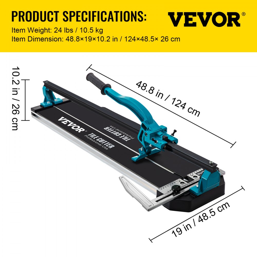 VEVOR Tagliapiastrelle Manuale, Larghezza 1000mm Peso 22 Libbre Taglia Piastrelle Professionale in Alluminio per Tagliare Tutti I Tipi di Piastrelle, Comprese Piastrelle in Ceramica, Gres Porcellanato