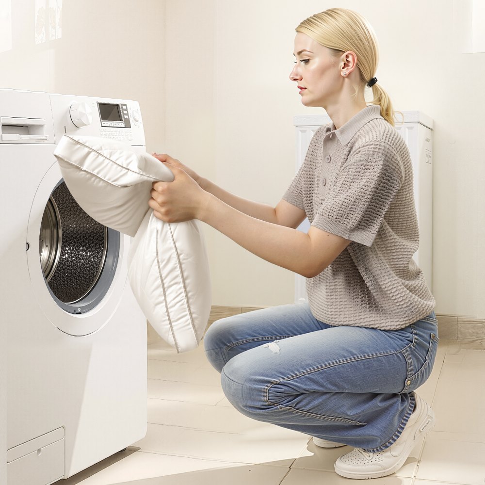 VEVOR Cuscini da Letto per Dormire, Set da 2, Cuscini da Hotel di Lusso di Qualità King Size con Imbottitura Alternativa in Piumino Originale, Soffici e di Supporto, Biancheria da Letto, Bianco