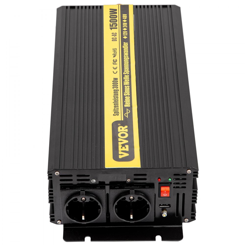 Vevor Invertitore A Onda Sinusoidale Pura 1500w Dc 12v Ac 230v Inverter Per Auto