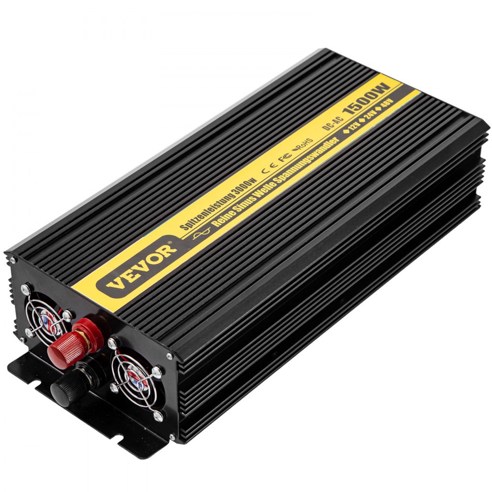Vevor Inverter Onda Sinusoidale Pura 1500w 3000w 12v Dc 230v Ac Invertitore Lcd