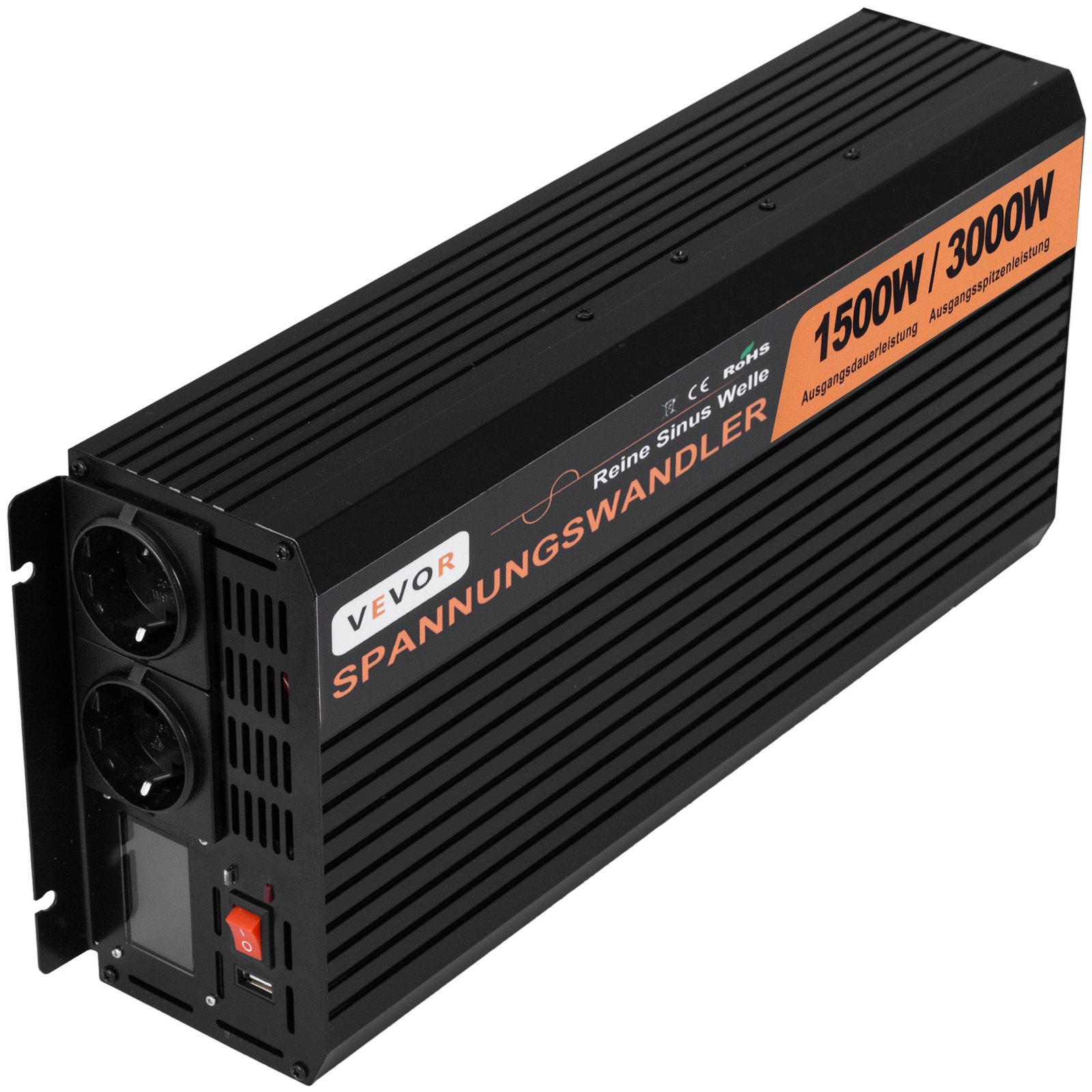 Convertitore Inverter Onda Sinusoidale Pura 1500w 3000w Dc 24v A Ac 230v Lcd