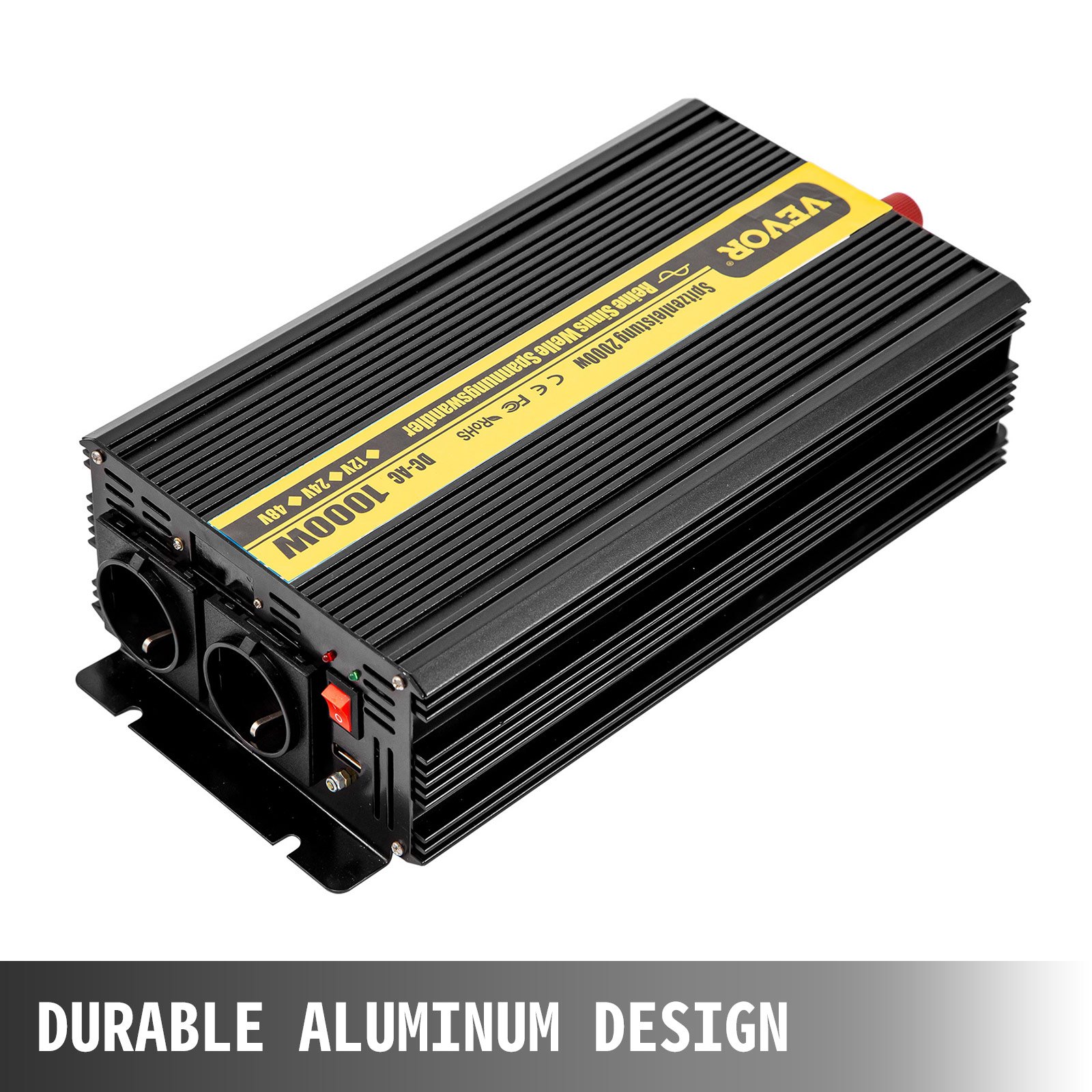 Vevor Inverter A Onda Sinusoidale Pura 1000w 2000w 12v Dc 230v Ac Convertitore