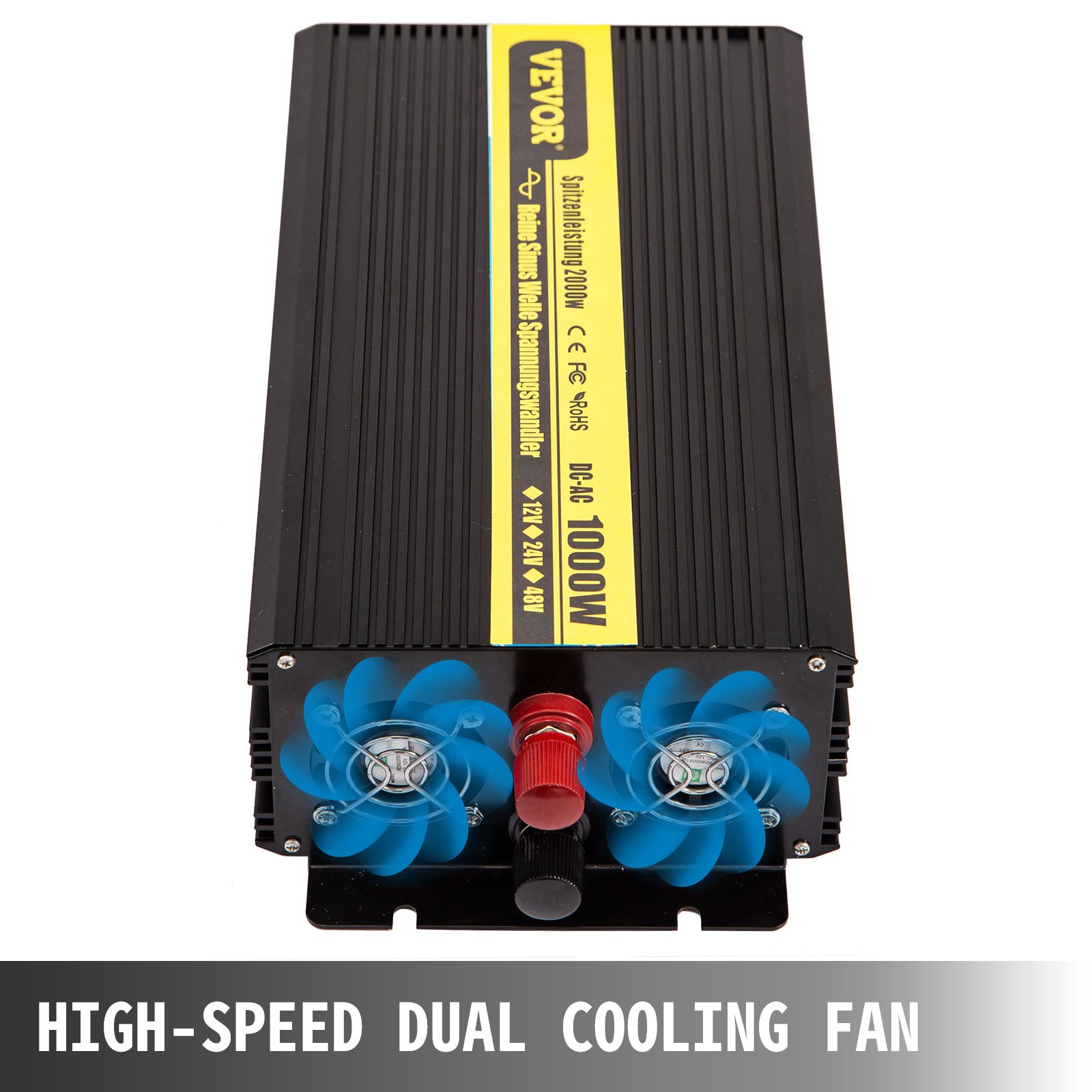 Vevor Inverter A Onda Sinusoidale Pura 1000w 12v Dc 230v Ac Invertitore Lcd