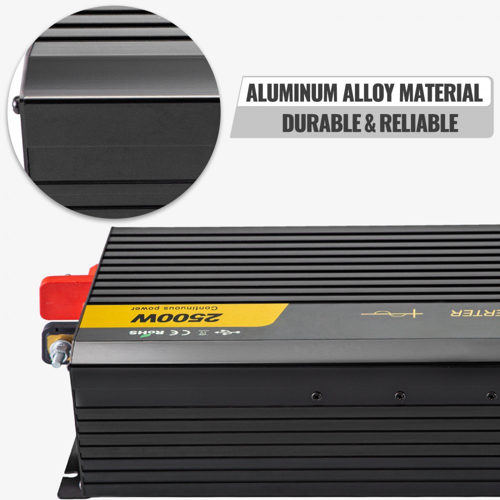 Vevor Inverter Onda Sinusoidale Pura 2500w Dc 12v A Ac 240v Invertitore Per Auto