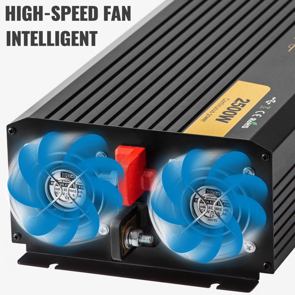 Vevor Inverter Onda Sinusoidale Pura 2500w Dc 12v A Ac 240v Invertitore Per Auto