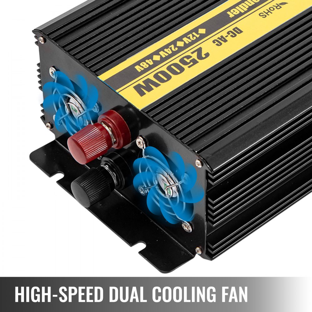 Vevor Invertitore A Onda Sinusoidale Pura 2500w Cc 12v Ca 230v Inverter Per Auto