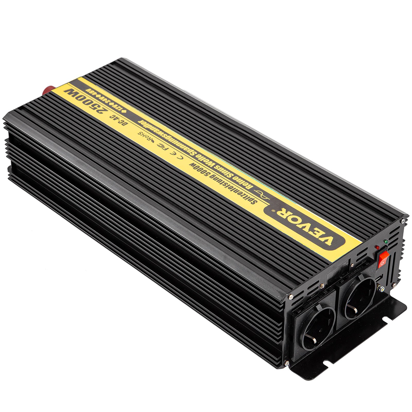 Vevor Invertitore A Onda Sinusoidale Pura 2500w Cc 12v Ca 230v Inverter Per Auto