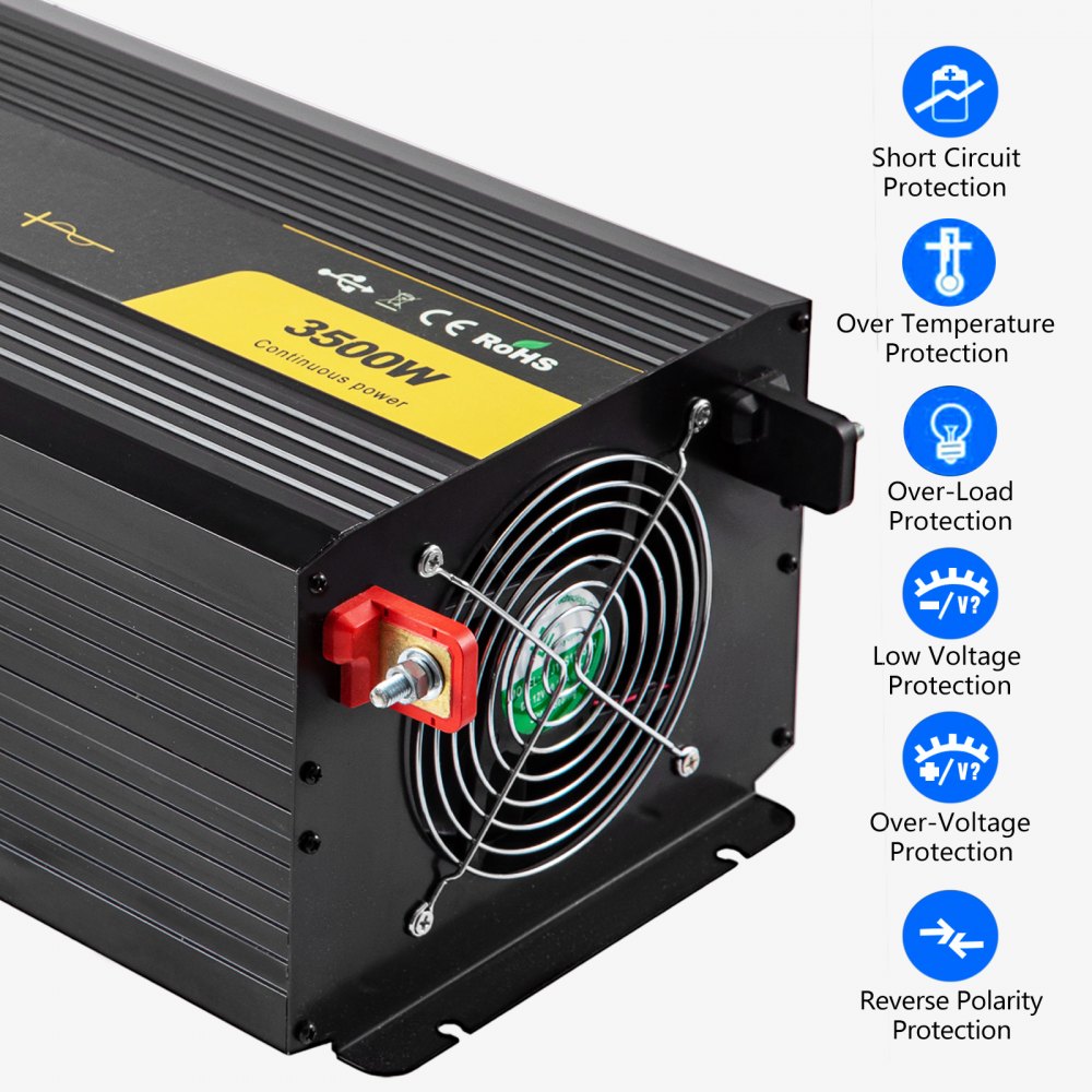 Vevor Inverter Onda Sinusoidale Pura 3.5kw A 7kw Dc 12v Ac 240v Invertitore Auto