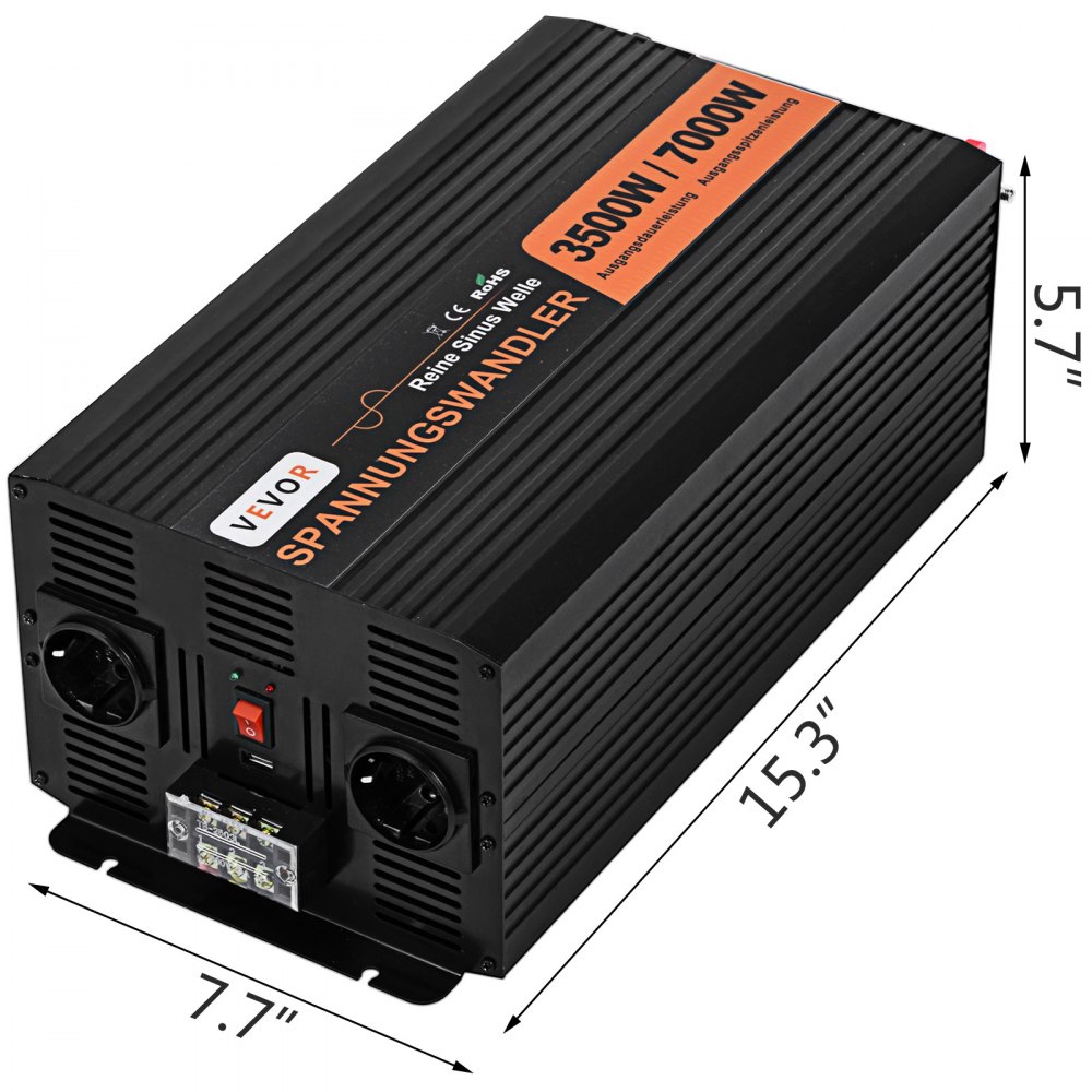 Inverter Onda Sinusoidale Pura 3500w/7000w 24v 230v Generatore Portatile