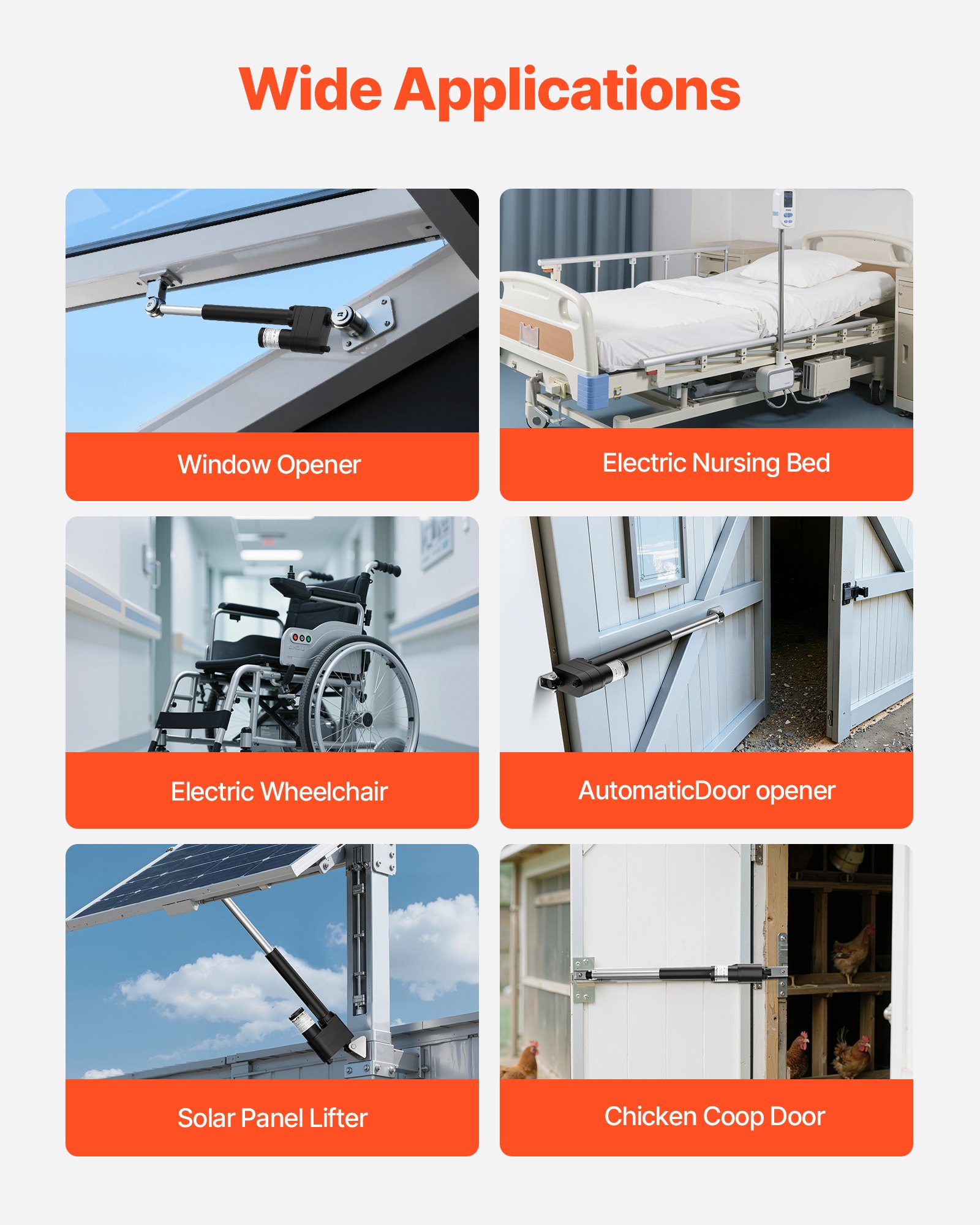 VEVOR Attuatore Lineare 12V, Corsa da 200 mm, Ultra Resistente da 9000 N, Grado di Protezione IP65 con Staffe di Montaggio per Macchinari Industriali, Recipienti, Sistemi di Sollevamento Pesanti