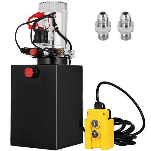 Pompa idraulica Pompa idraulica elettrica Serbatoio in metallo a doppio effetto da 12 litri per rimorchio ribaltabile