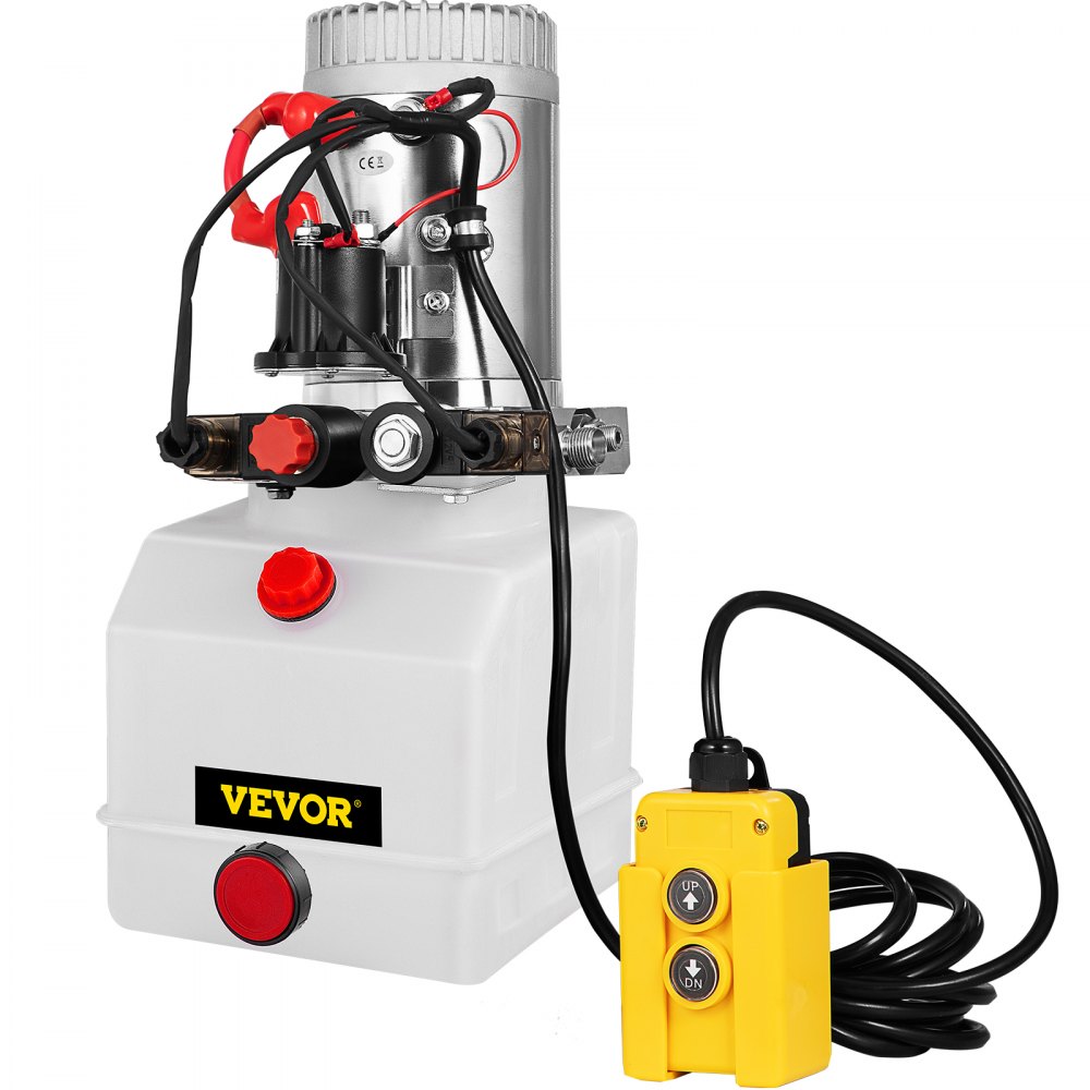 VEVOR Pompa idraulica, centralina idraulica a doppio effetto, 12 V DC, pompa per rimorchi ribaltabili, 2850 giri/min, centralina idraulica per il sollevamento di rimorchi ribaltabili e autovetture