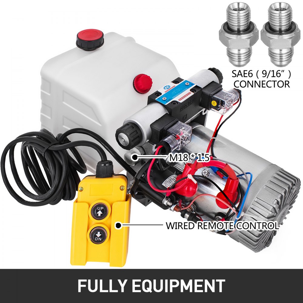 Pompa Idraulica Doppio Effetto A Solenoide Da 12v Cc 4.5l Sicuro Durevole
