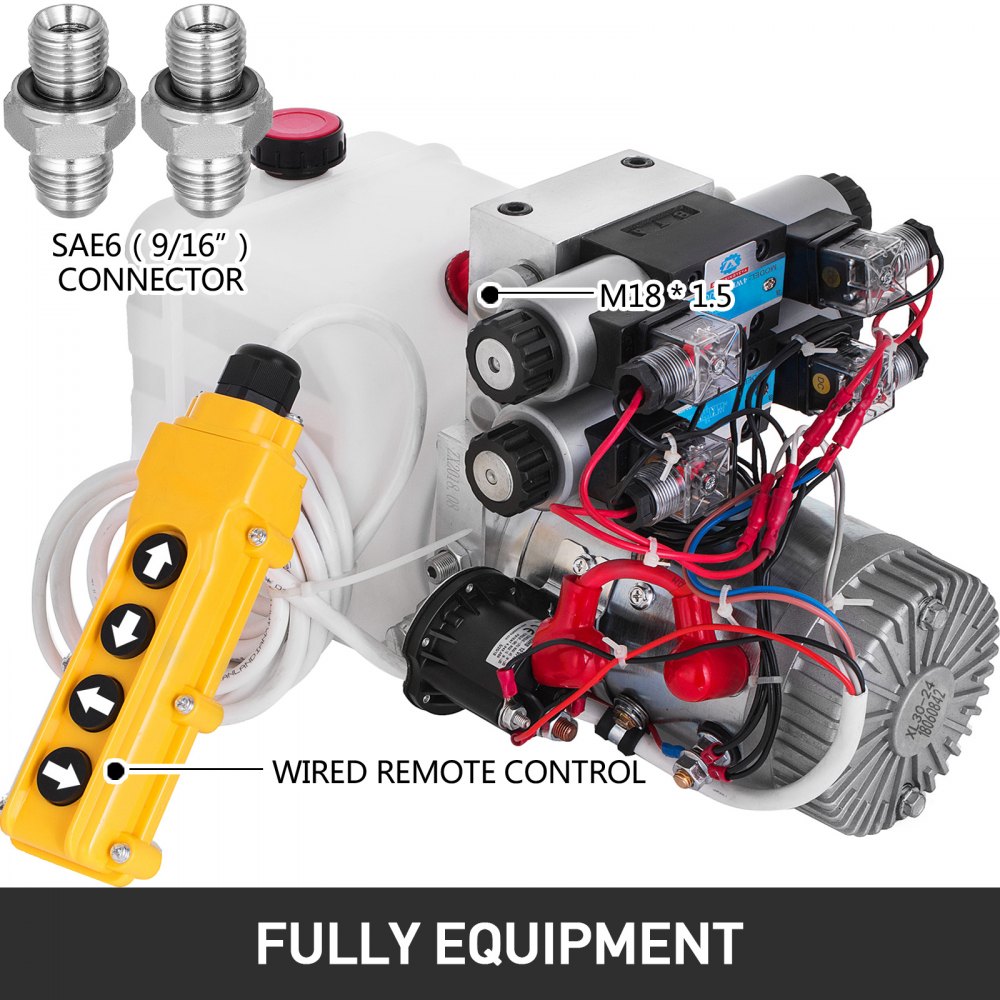 4.5l Oleodinamica Pompa Idraulica Doppio Effetto Dc 24v Doppio Solenoide